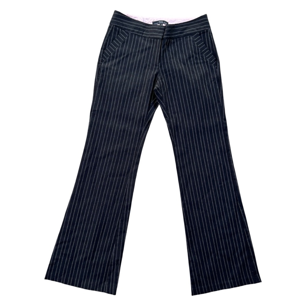 Vintage Y2K Black Pinstripe Low Rise Boot-Cut Pants, Office Siren, size 4